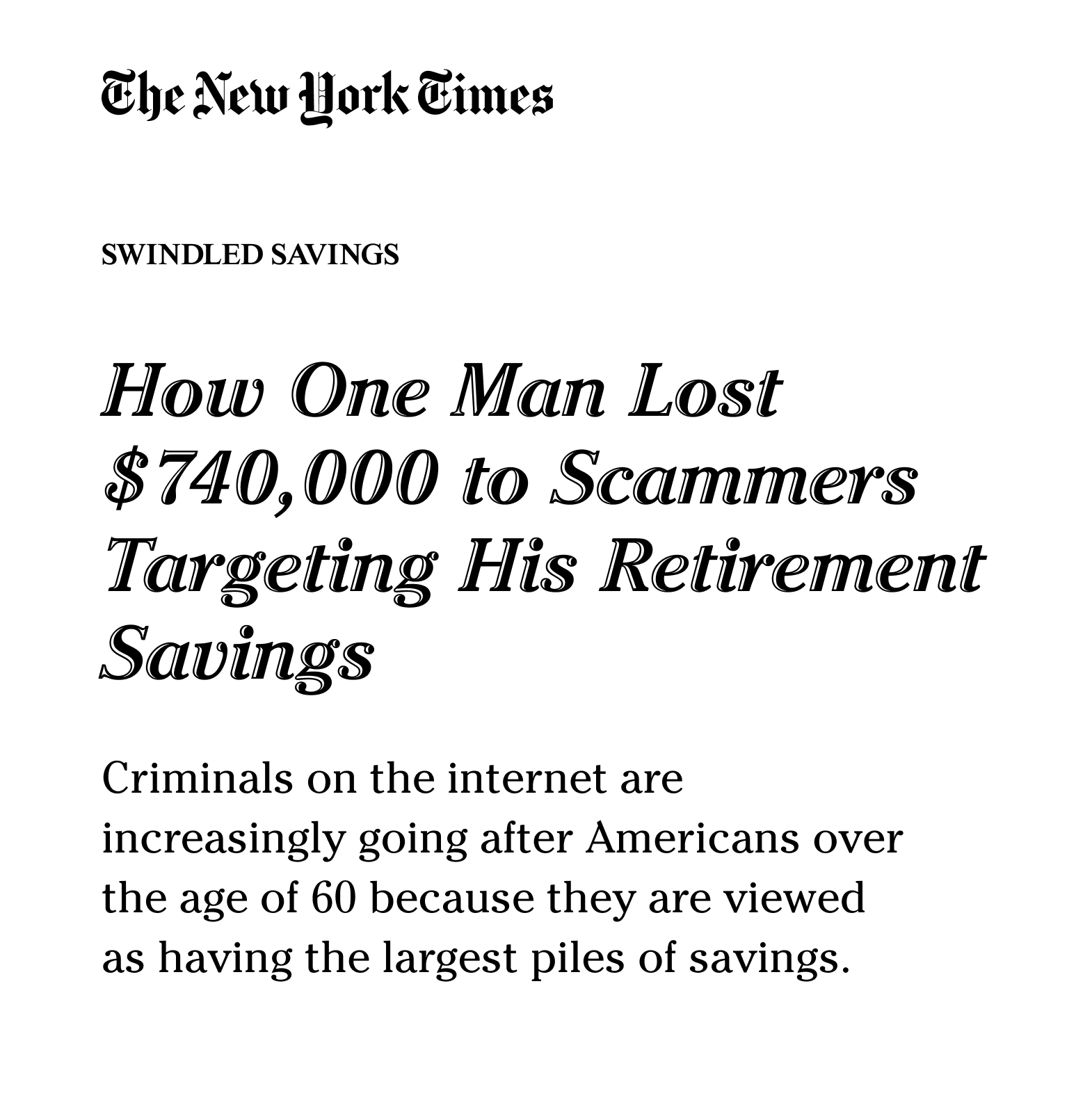 The New York Times article