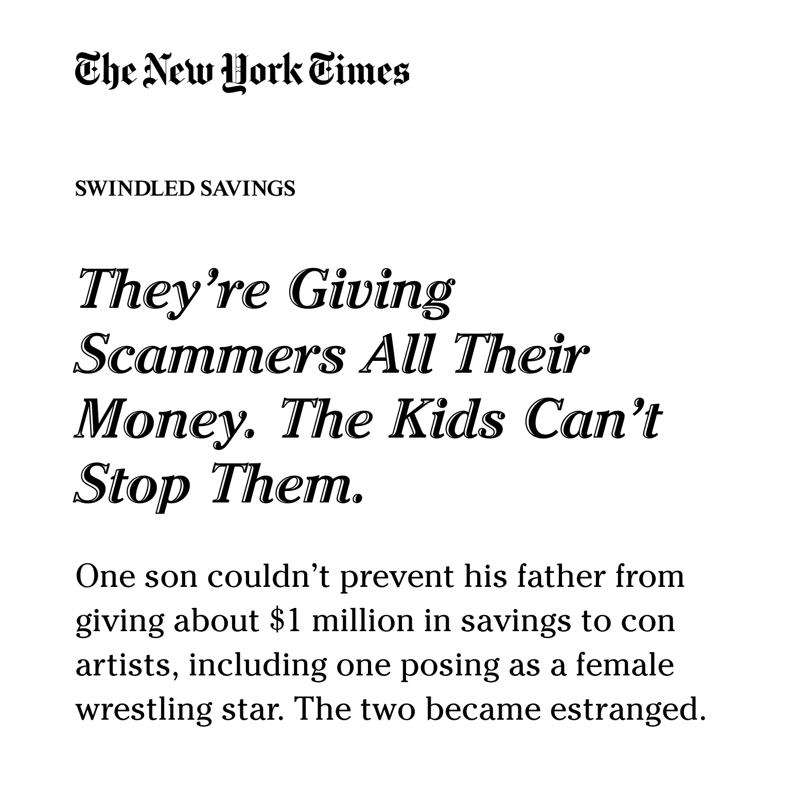 The New York Times article